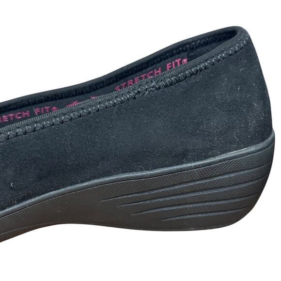 Skechers Kiss Smooch Black Air Cooled Memory Foam Slip On Wedge Shoes Womens 10 - Picture 4 of 16